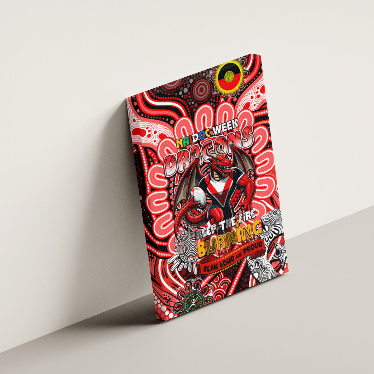 NAIDOC Week 2024 Dragons Canvas Wall Art Mascot Rugby