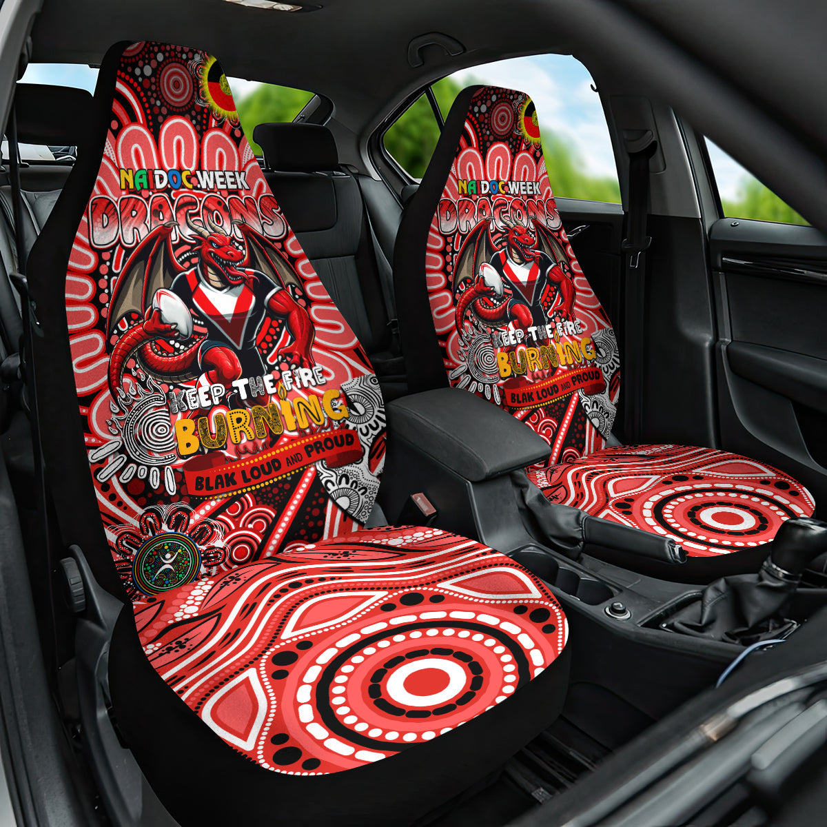 NAIDOC Week 2024 Dragons Car Seat Cover Mascot Rugby