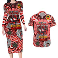 Custom NAIDOC Week 2024 Dragons Couples Matching Long Sleeve Bodycon Dress and Hawaiian Shirt Mascot Rugby