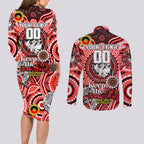 Custom NAIDOC Week 2024 Dragons Couples Matching Long Sleeve Bodycon Dress and Long Sleeve Button Shirt Mascot Rugby