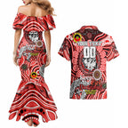Custom NAIDOC Week 2024 Dragons Couples Matching Mermaid Dress and Hawaiian Shirt Mascot Rugby