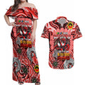 Custom NAIDOC Week 2024 Dragons Couples Matching Off Shoulder Maxi Dress and Hawaiian Shirt Mascot Rugby