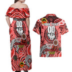 Custom NAIDOC Week 2024 Dragons Couples Matching Off Shoulder Maxi Dress and Hawaiian Shirt Mascot Rugby