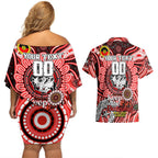 Custom NAIDOC Week 2024 Dragons Couples Matching Off Shoulder Short Dress and Hawaiian Shirt Mascot Rugby