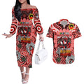 Custom NAIDOC Week 2024 Dragons Couples Matching Off The Shoulder Long Sleeve Dress and Hawaiian Shirt Mascot Rugby