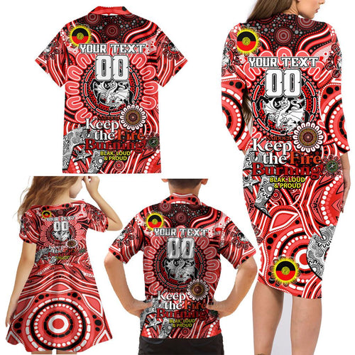 Custom NAIDOC Week 2024 Dragons Family Matching Long Sleeve Bodycon Dress and Hawaiian Shirt Mascot Rugby