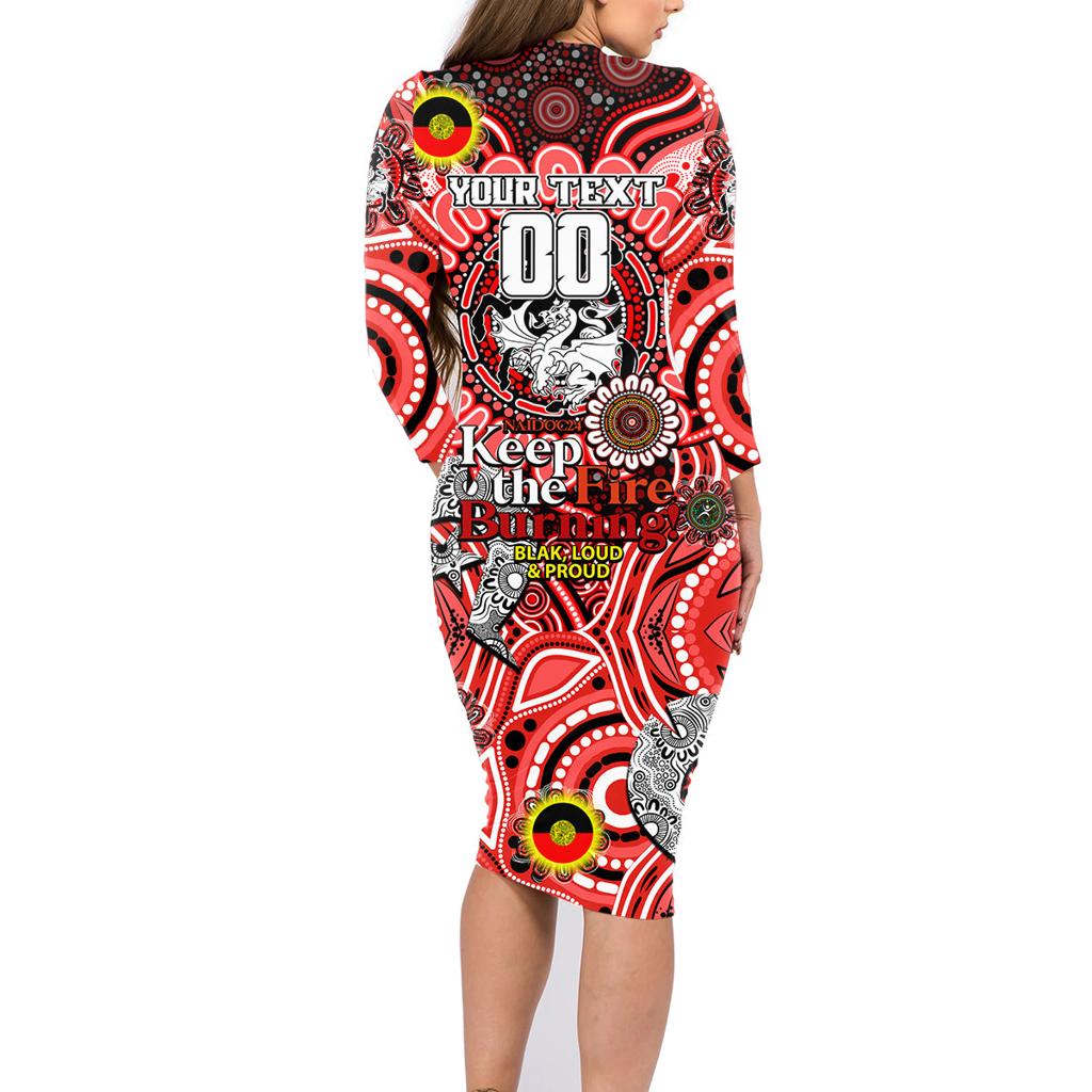 Custom NAIDOC Week 2024 Dragons Family Matching Long Sleeve Bodycon Dress and Hawaiian Shirt Mascot Rugby