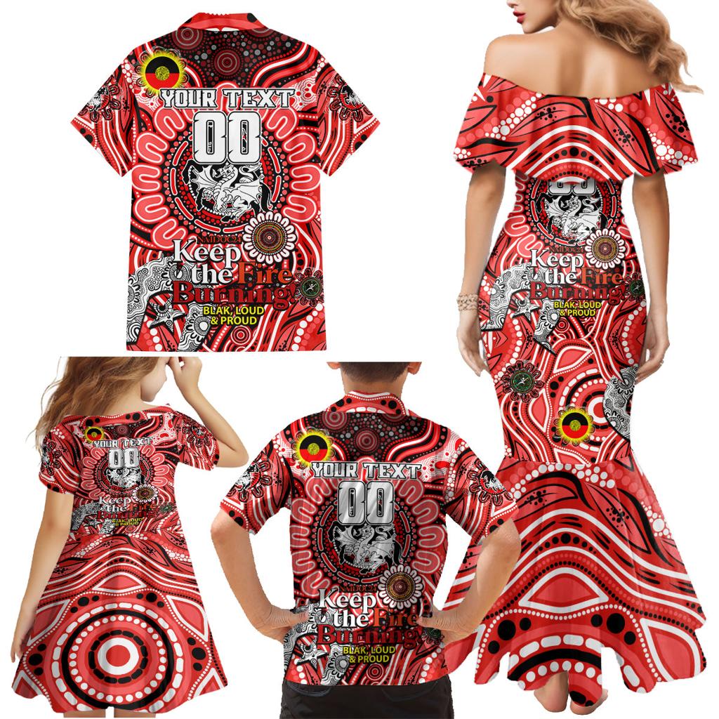 Custom NAIDOC Week 2024 Dragons Family Matching Mermaid Dress and Hawaiian Shirt Mascot Rugby