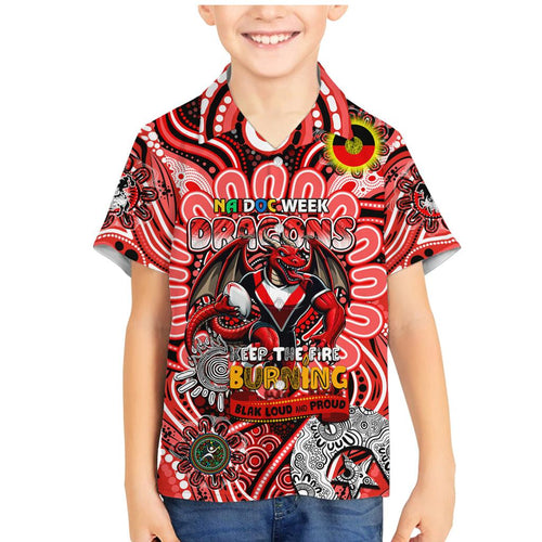 Custom NAIDOC Week 2024 Dragons Family Matching Mermaid Dress and Hawaiian Shirt Mascot Rugby