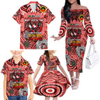 Custom NAIDOC Week 2024 Dragons Family Matching Off The Shoulder Long Sleeve Dress and Hawaiian Shirt Mascot Rugby