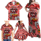 Custom NAIDOC Week 2024 Dragons Family Matching Off Shoulder Maxi Dress and Hawaiian Shirt Mascot Rugby