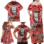 Custom NAIDOC Week 2024 Dragons Family Matching Off Shoulder Maxi Dress and Hawaiian Shirt Mascot Rugby