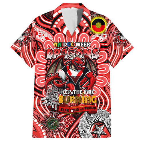Custom NAIDOC Week 2024 Dragons Family Matching Off Shoulder Maxi Dress and Hawaiian Shirt Mascot Rugby