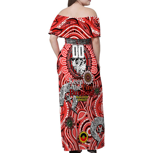 Custom NAIDOC Week 2024 Dragons Family Matching Off Shoulder Maxi Dress and Hawaiian Shirt Mascot Rugby