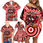 Custom NAIDOC Week 2024 Dragons Family Matching Off Shoulder Short Dress and Hawaiian Shirt Mascot Rugby