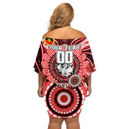Custom NAIDOC Week 2024 Dragons Family Matching Off Shoulder Short Dress and Hawaiian Shirt Mascot Rugby