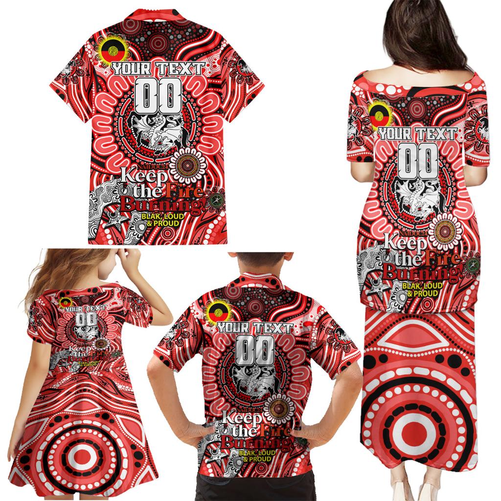 Custom NAIDOC Week 2024 Dragons Family Matching Puletasi and Hawaiian Shirt Mascot Rugby
