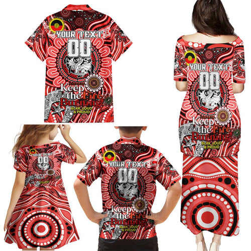 Custom NAIDOC Week 2024 Dragons Family Matching Puletasi and Hawaiian Shirt Mascot Rugby