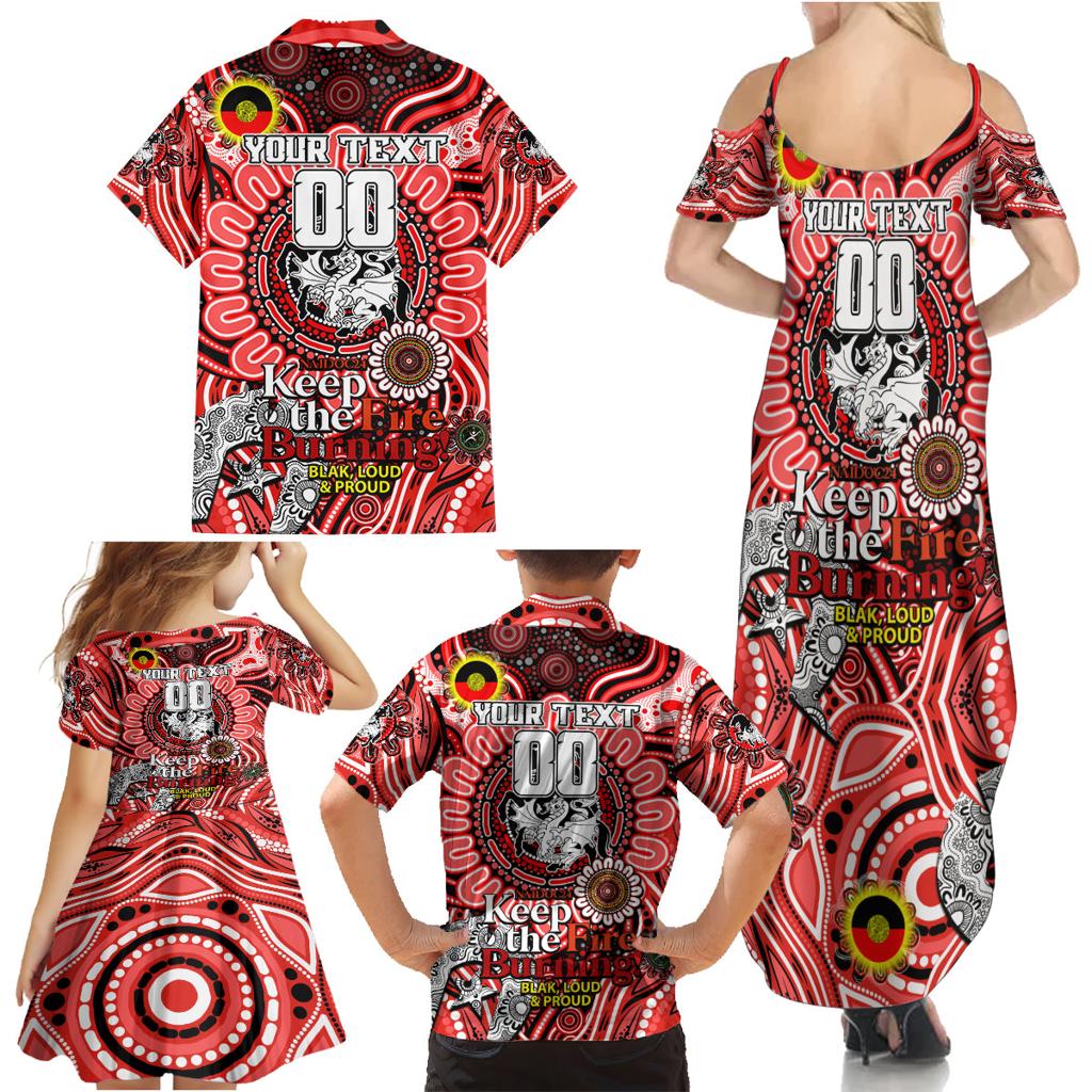 Custom NAIDOC Week 2024 Dragons Family Matching Summer Maxi Dress and Hawaiian Shirt Mascot Rugby