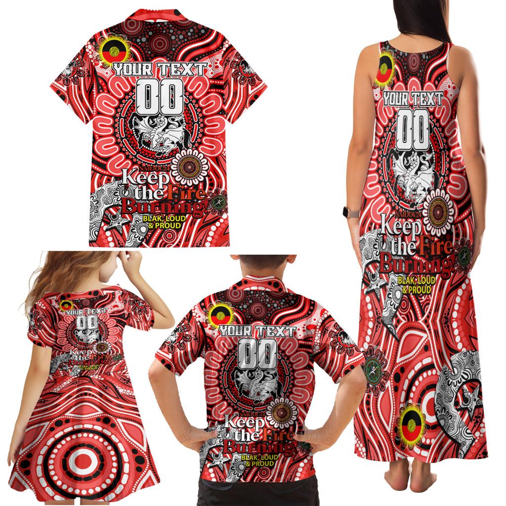 Custom NAIDOC Week 2024 Dragons Family Matching Tank Maxi Dress and Hawaiian Shirt Mascot Rugby