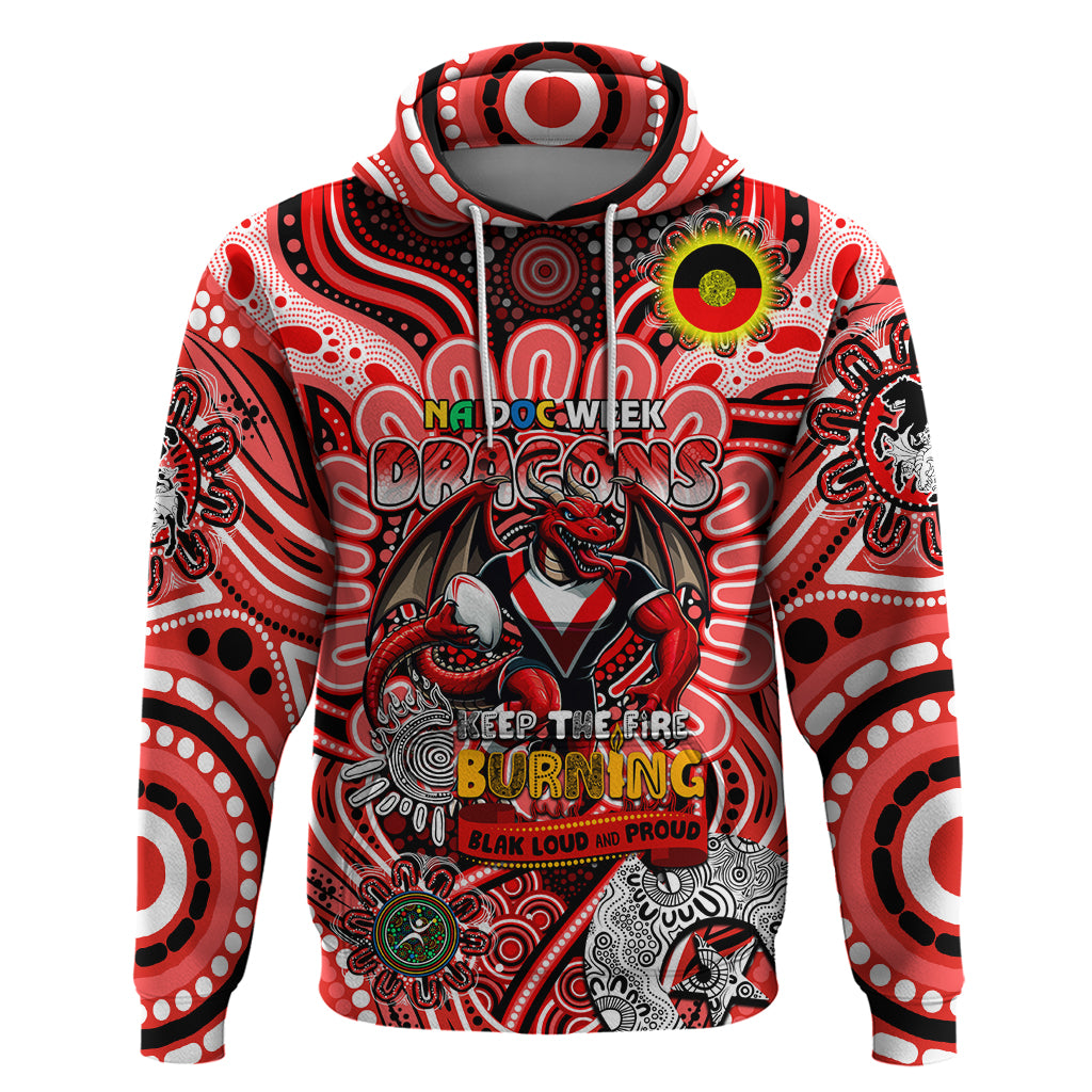 Custom NAIDOC Week 2024 Dragons Hoodie Mascot Rugby