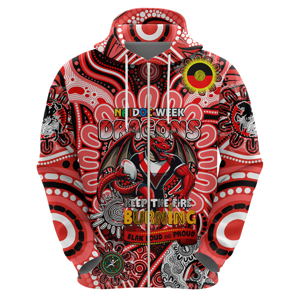 Custom NAIDOC Week 2024 Dragons Hoodie Mascot Rugby