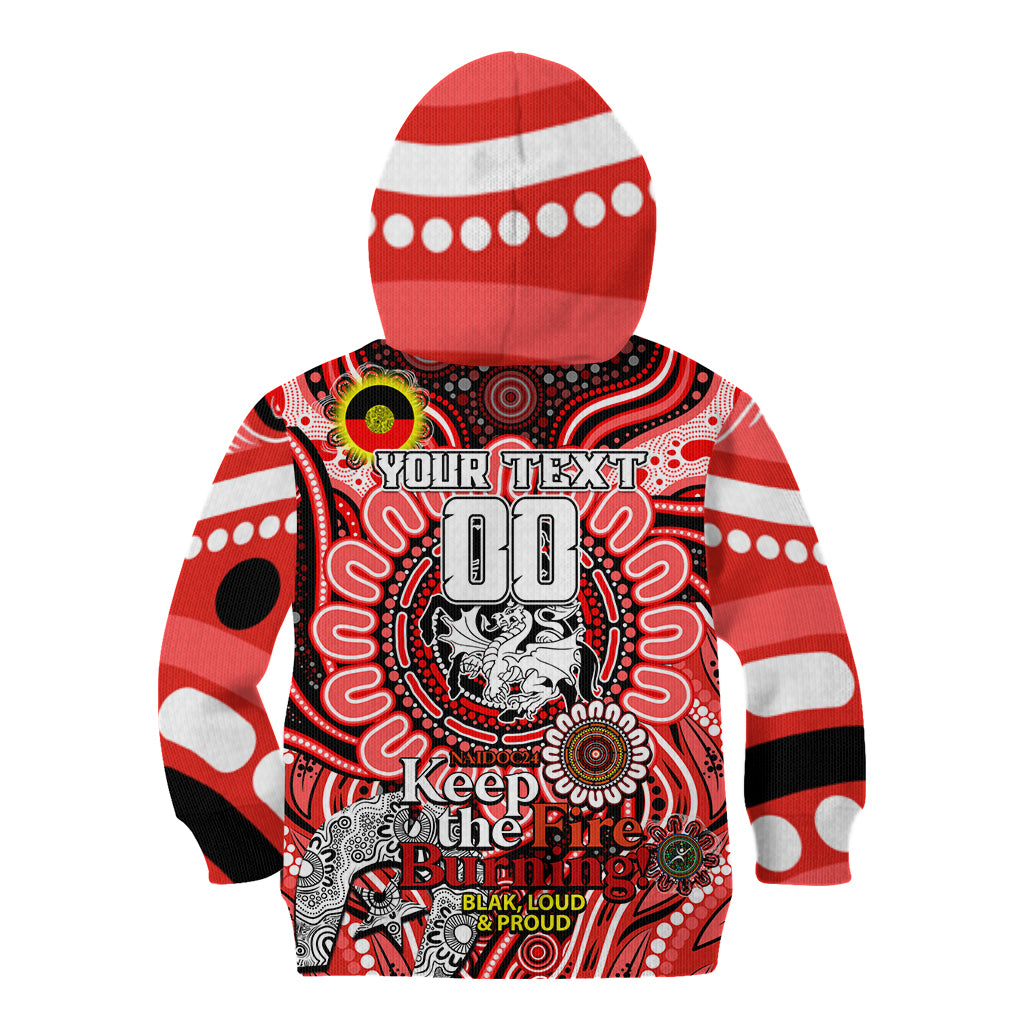 Custom NAIDOC Week 2024 Dragons Kid Hoodie Mascot Rugby