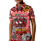 Custom NAIDOC Week 2024 Dragons Kid Polo Shirt Mascot Rugby