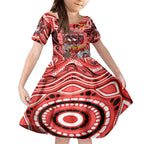 Custom NAIDOC Week 2024 Dragons Kid Short Sleeve Dress Mascot Rugby