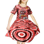 Custom NAIDOC Week 2024 Dragons Kid Short Sleeve Dress Mascot Rugby