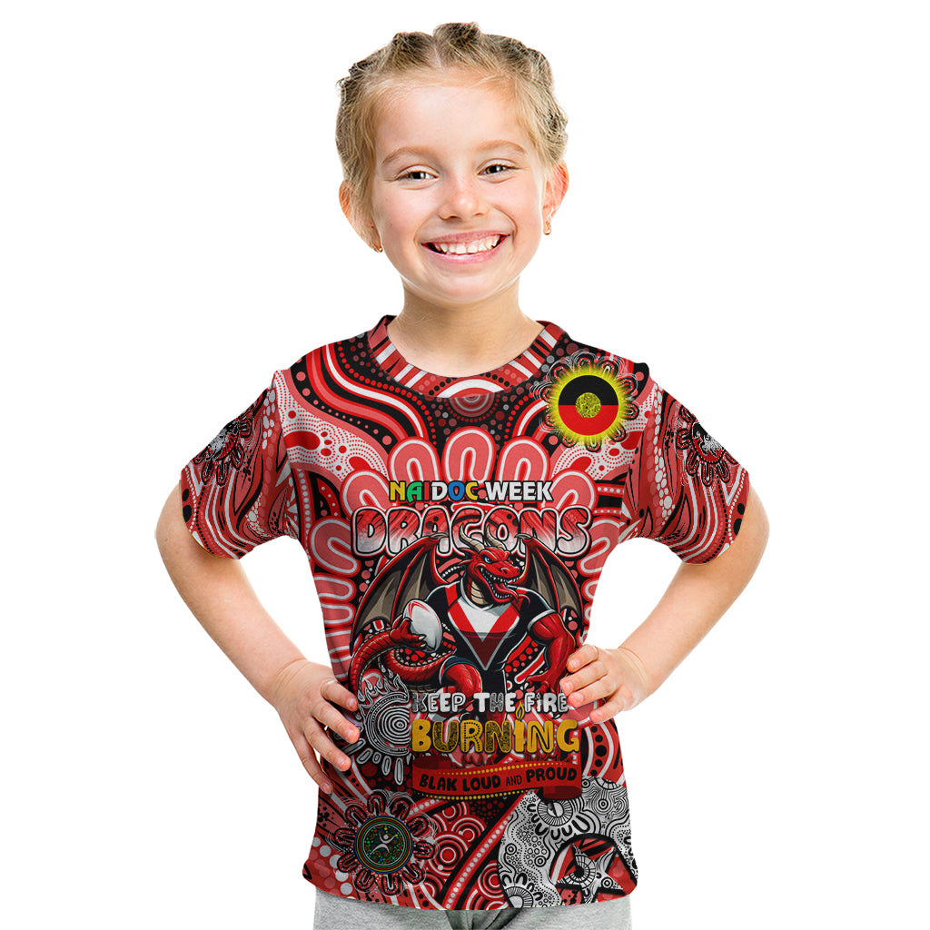 Custom NAIDOC Week 2024 Dragons Kid T Shirt Mascot Rugby