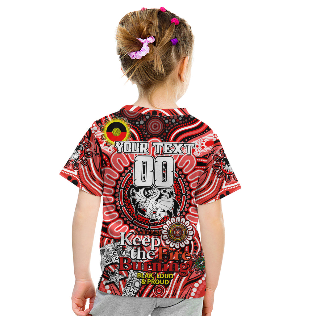 Custom NAIDOC Week 2024 Dragons Kid T Shirt Mascot Rugby