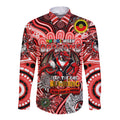 Custom NAIDOC Week 2024 Dragons Long Sleeve Button Shirt Mascot Rugby