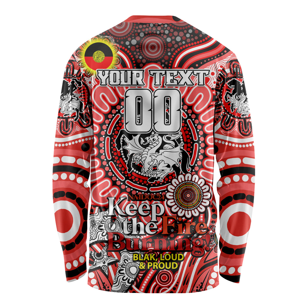 Custom NAIDOC Week 2024 Dragons Long Sleeve Shirt Mascot Rugby
