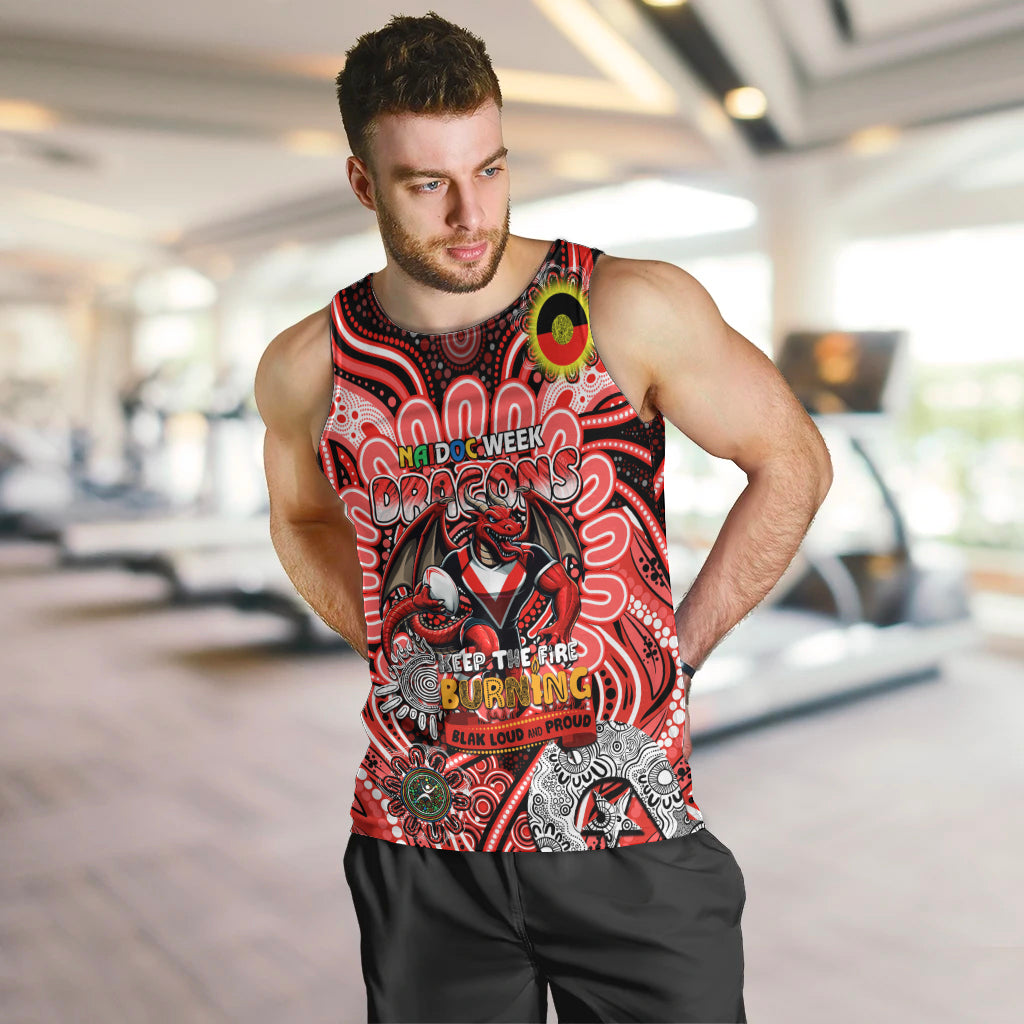 Custom NAIDOC Week 2024 Dragons Men Tank Top Mascot Rugby