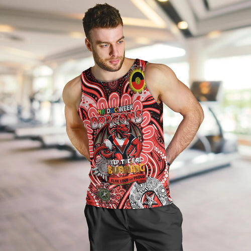 Custom NAIDOC Week 2024 Dragons Men Tank Top Mascot Rugby