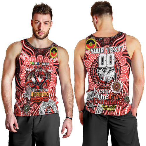 Custom NAIDOC Week 2024 Dragons Men Tank Top Mascot Rugby