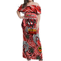 Custom NAIDOC Week 2024 Dragons Off Shoulder Maxi Dress Mascot Rugby