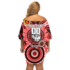 Custom NAIDOC Week 2024 Dragons Off Shoulder Short Dress Mascot Rugby