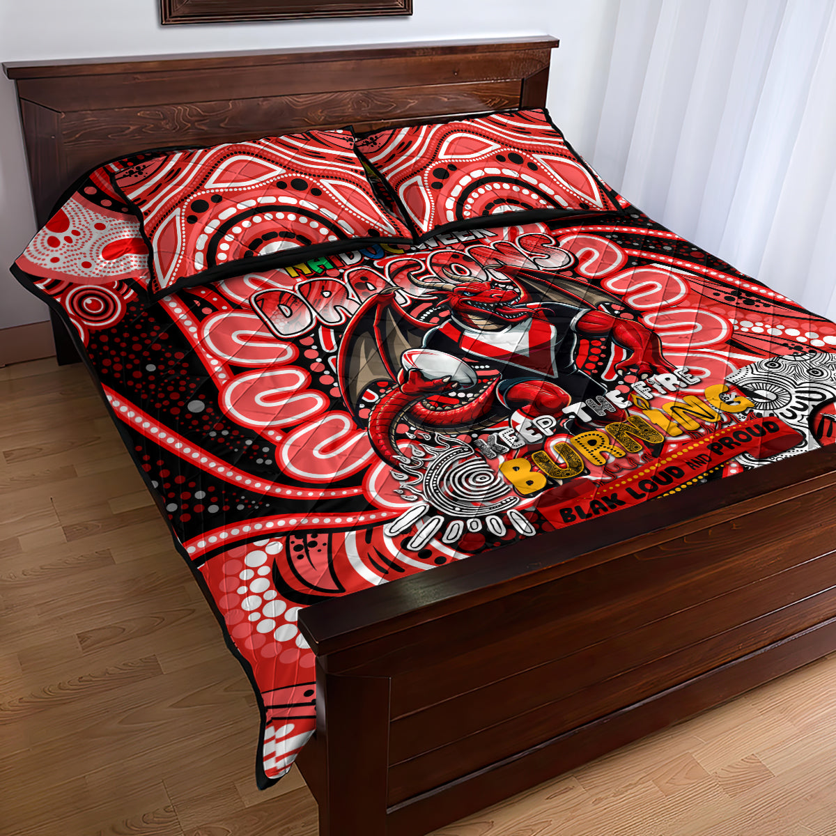 NAIDOC Week 2024 Dragons Quilt Bed Set Mascot Rugby
