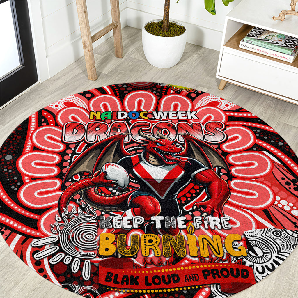 NAIDOC Week 2024 Dragons Round Carpet Mascot Rugby