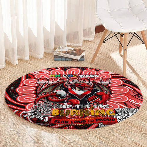 NAIDOC Week 2024 Dragons Round Carpet Mascot Rugby