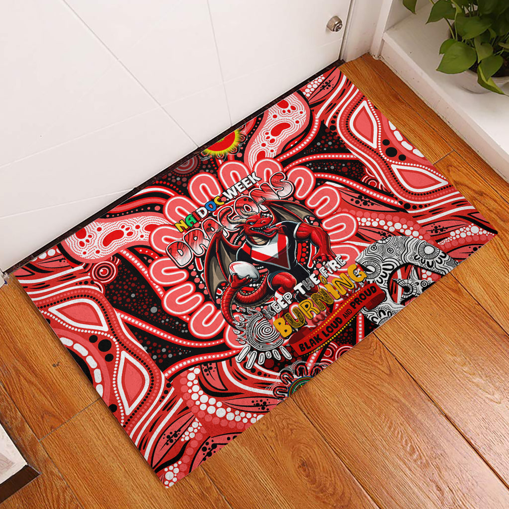 NAIDOC Week 2024 Dragons Rubber Doormat Mascot Rugby