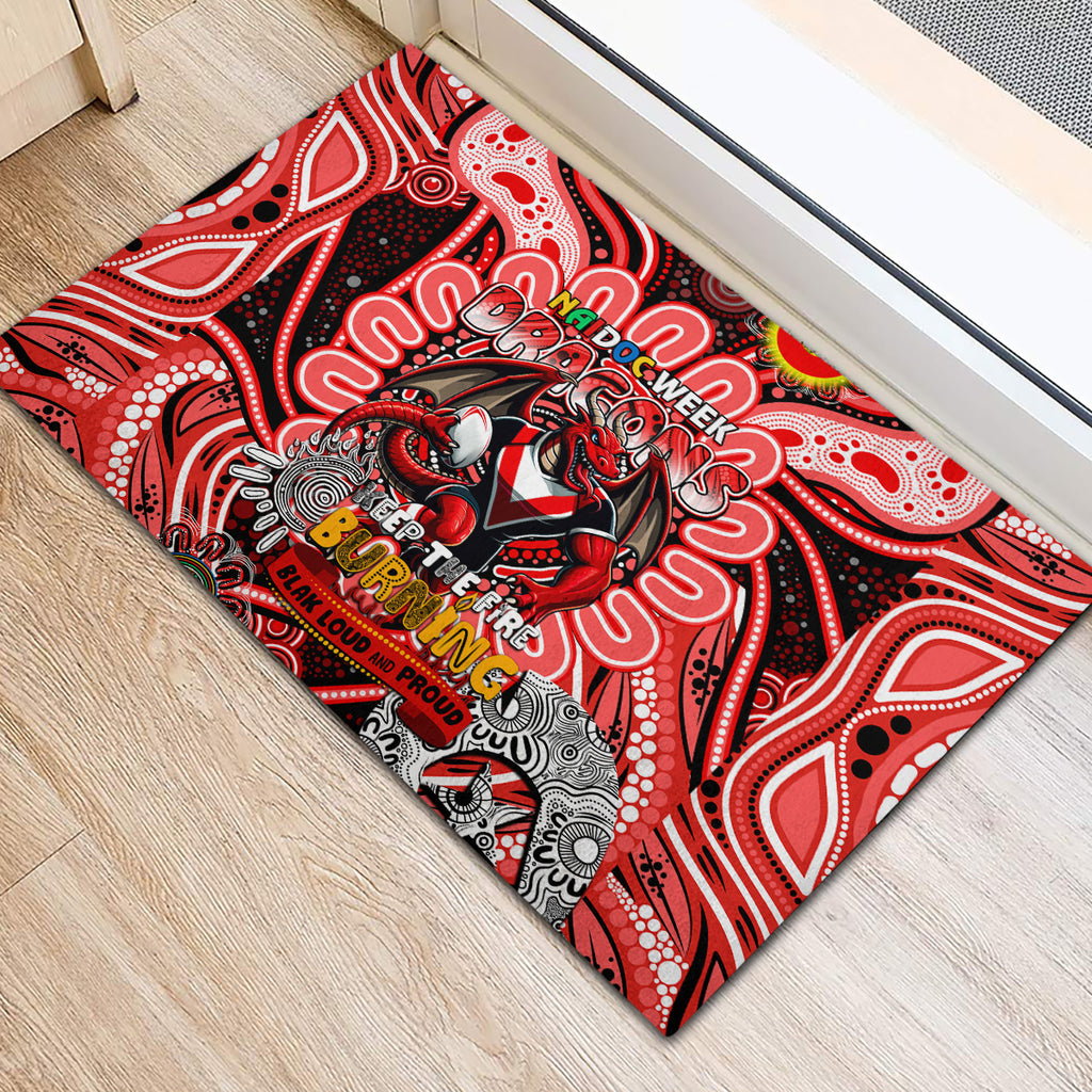 NAIDOC Week 2024 Dragons Rubber Doormat Mascot Rugby