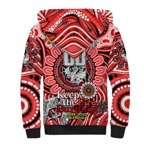 Custom NAIDOC Week 2024 Dragons Sherpa Hoodie Mascot Rugby