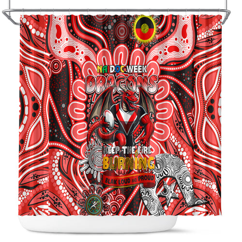NAIDOC Week 2024 Dragons Shower Curtain Mascot Rugby