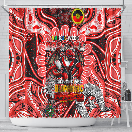 NAIDOC Week 2024 Dragons Shower Curtain Mascot Rugby