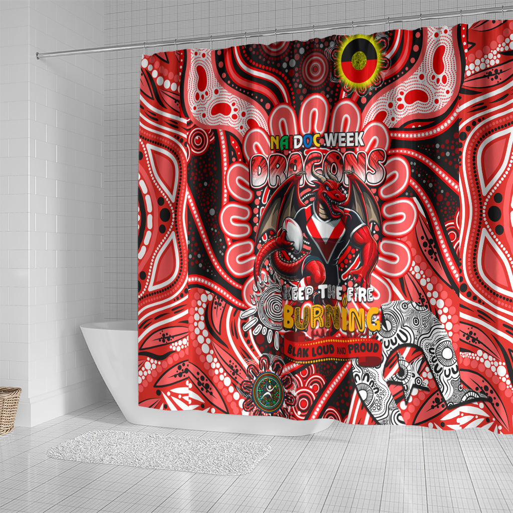 NAIDOC Week 2024 Dragons Shower Curtain Mascot Rugby