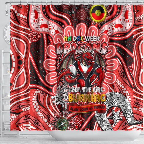 NAIDOC Week 2024 Dragons Shower Curtain Mascot Rugby
