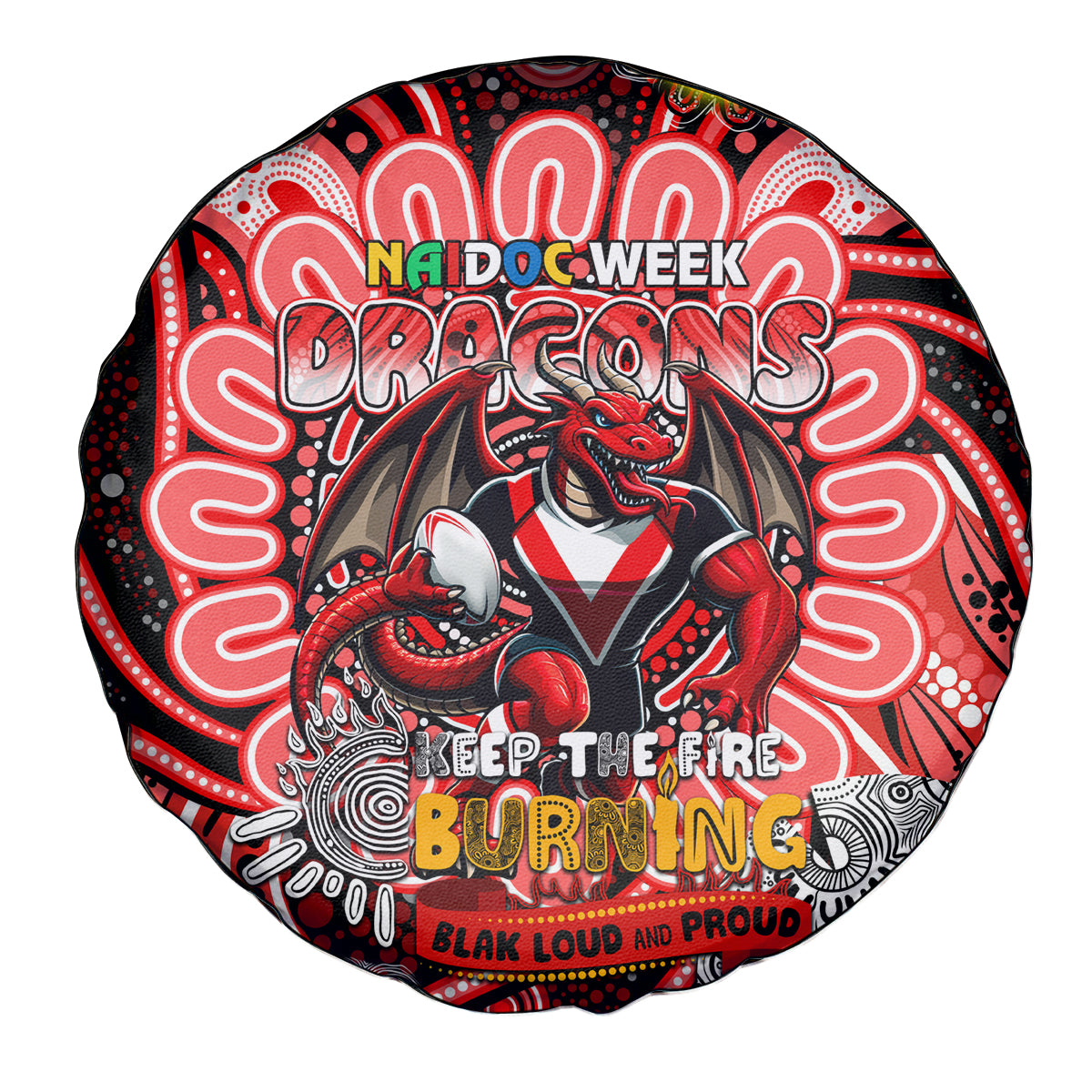 NAIDOC Week 2024 Dragons Spare Tire Cover Mascot Rugby